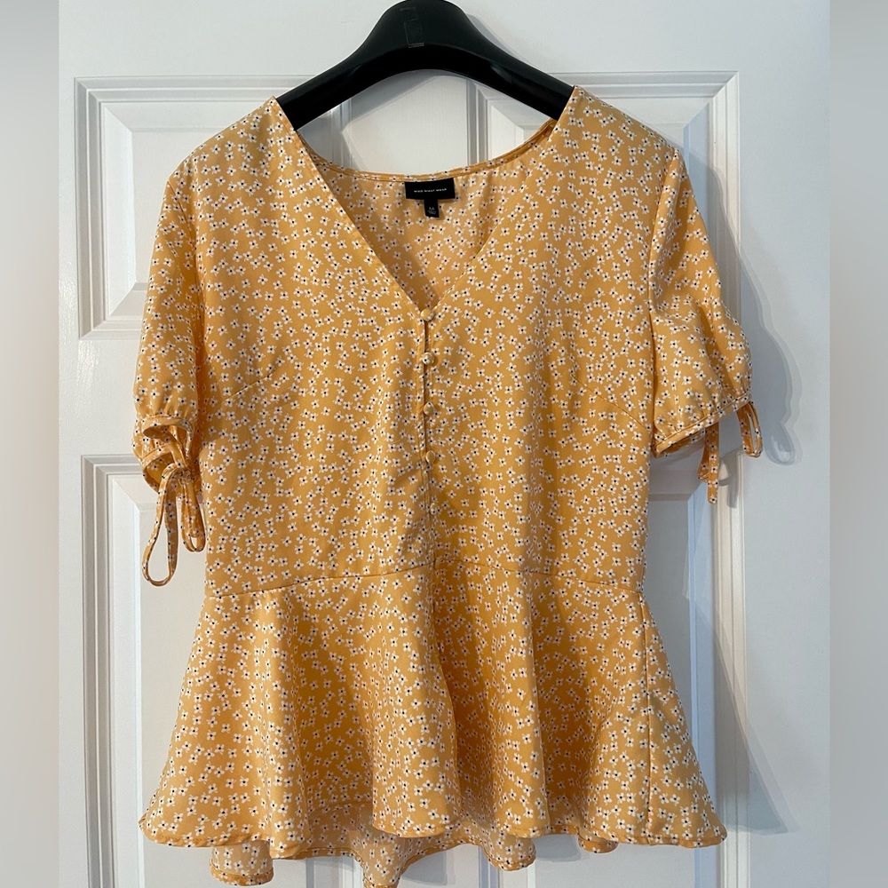 Orange Floral Blouse | Who What Wear